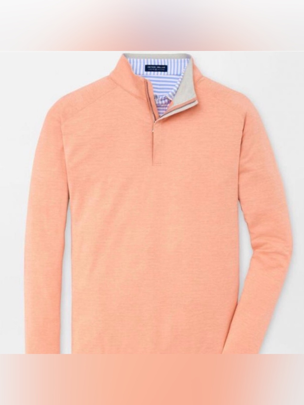 Peter Millar Stealth Performance 1/4 Zip Sweatshirt Pullover Peach XL NWT